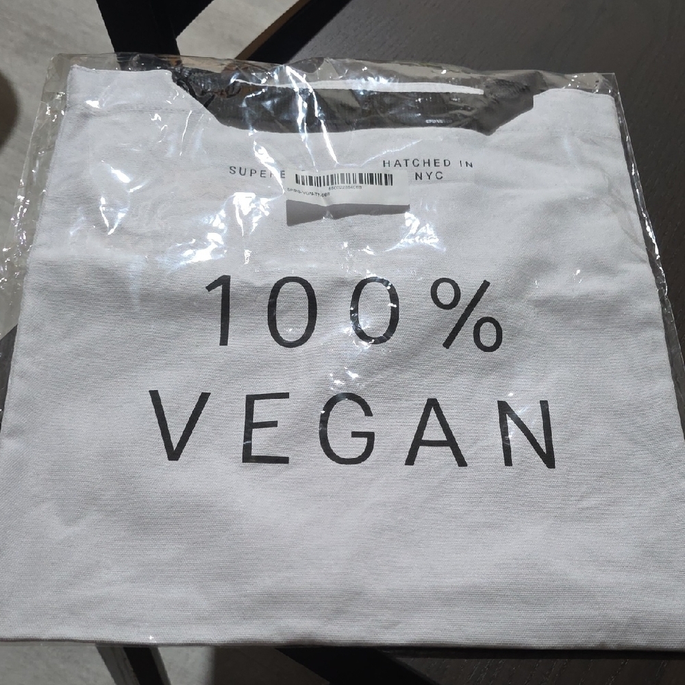 100% VEGAN White Graphic Tote Bag